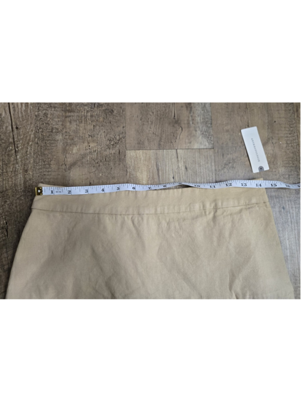 NWT By Anthropologie Linen Wrap Midi Skirt 8 Tan Khaki - Picture 11 of 12